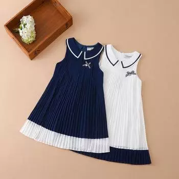 Children s Girls Dresses Chinese Style Round Neck Sleeveless Dresses 160