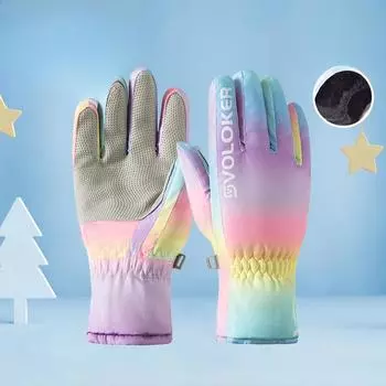 Children s Gloves Boy Plays Snow Waterproof Cycling In Winter Skiing Warm Outdoor Wind Proof Women Add Velvet Insulation Cold Protection S