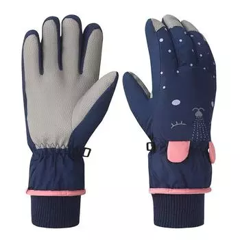 Children s Gloves Ski Gloves Cartoon Warm Gloves Plus Fleece Coldproof Waterproof Winter Children s Ride Gloves Full Finger M