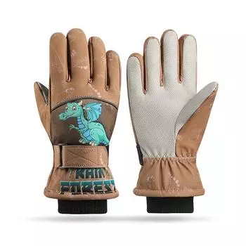 Children s gloves warm skiing gloves winter cycling all finger cold protection children s sports boys and girls anti slip 1 озеро синий