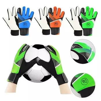 Children s Goalkeeper Gloves Latex Goalkeeper Gloves For Kids Football Goalkeeper Anti-Slip Training Gloves Soccer Goalie Gloves Size 5 зелёный