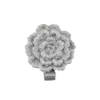 Children S Hairpins, Wool Flower Knitted Hairpins, Baby Camellia Hair Accessories, Handmade Headgear, Girl Accessories серый