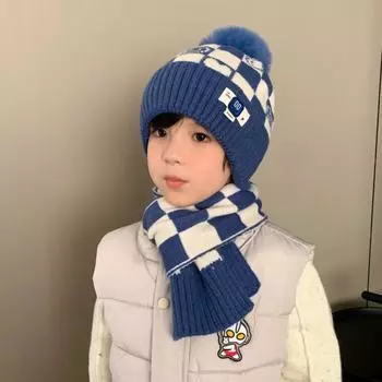 Children s hat winter boy scarf two-piece set winter warm children s ear protection girls wool hat older children single hat + scarf set