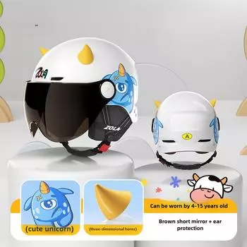Children s Helmets Boys and Girls Babies Electric Motorcycle Helmets Half Helmets Ear Protectors Winter National 3C certification