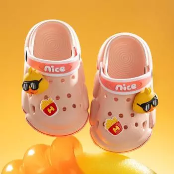 Children s hole shoes summer new home bag head soft sole children boys and girls non-slip soft sole cool slippers 150 [inner length 140mm] розовый