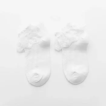 Children s Lace Socks Girls Cotton Socks Thin Summer Japanese Lace Princess Short dance Socks Foot length13-15cm