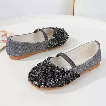 Детские кожаные туфли, роскошные балетки со стразами для девочек, модные весенне-осенние туфли принцессы для вечеринок, мягкие 25 золотой