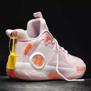 children s mandarin duck basketball shoes students outdoor sports actual combat shoes high-top running basketball shoes basketball 35