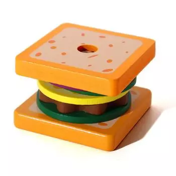 Children S Mini Playhouse Sandwich Burger Fries Set Educational Early Education Building Block Simulation Toy
