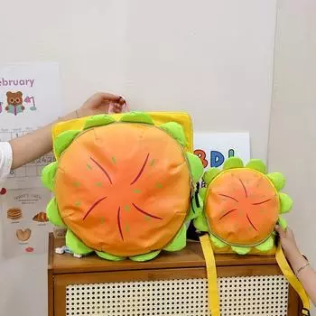 Детский новый рюкзак милый бургер мультяшная сумка-мессенджер большой вместимости смешной рюкзак для родителей и детей белый мешок-клоун