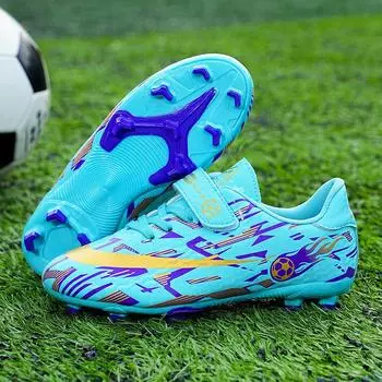Children s new football shoes Broken nails Long nails Broken nails Rotary buckle Grass student game football shoes Small size football shoes 28