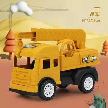 Children S Plastic Simulation Construction Vehicle Model Set, Sliding Excavator, Cement Car, Drop-Resistant Boy Toy Car