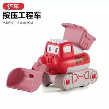 Children S Press Pull Back Cartoon Car Construction Vehicle Boy Excavator Drop Resistant Bulldozer Toy Set