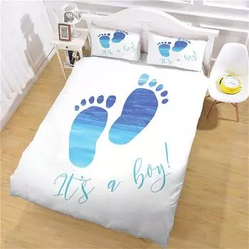 Children S Quilt 3D Footprint Prints Pattern Duvet Cover Set Bedding For Aldult Kids Bed Set Game Quilt Cover Comforter Cover W90xL190cm