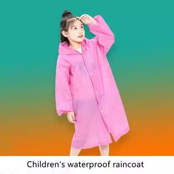 Детский дождевик Утолщенный водонепроницаемый дождевик Детский прозрачный дорожный водонепроницаемый дождевик Портативное пончо с капюшоном