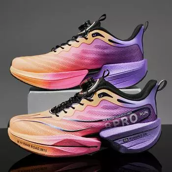 Children s rotating buckle new carbon plate popcorn student sports shoes teen couple marathon racing running shoes 30