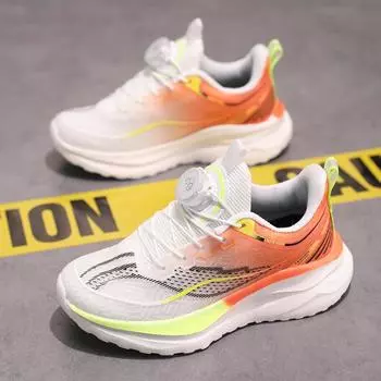 Children s rotating buckle sports shoes mesh lightweight soft sole versatile casual shoes spring youth breathable non-slip running shoes 31 зелёный