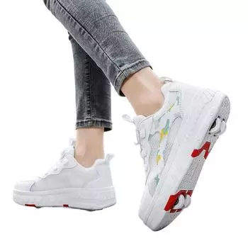 Детская обувь для бегунов Обувь для школьников Четырехколесная обувь для удаления колес для улицы Катание на роликах 28