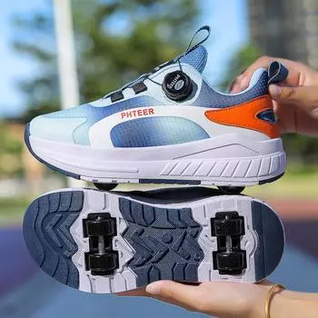 Children s Runaway Shoes Summer Four-wheel Pulley Shoes Teens with Wheels Adult Skates Boys and Girls Burst Shoes 29