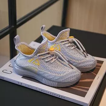 Children s Running Sneakers Breathable Lightweight Soft Non-slip Leisure Comfortable Walking Boys Girls Casual Shoes Single Net 35