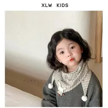 Children s scarf plaid small square scarf winter thin boys small fresh headscarf girl triangle scarf 60-80cm зелёный
