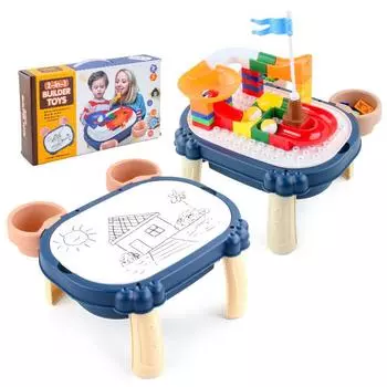 Children S Science And Education Multi-Functional Ball Track Building Block Table Painting Board Puzzle Assembly Building Block Toy 561.2g