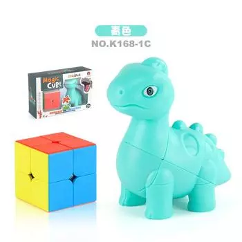 Children S Science And Education Puzzle Second-Order Dinosaur Rubik S Cube 2-In-1 Set Smooth Rotation Regular Special-Shaped Animal Rubik S Cube Toy
