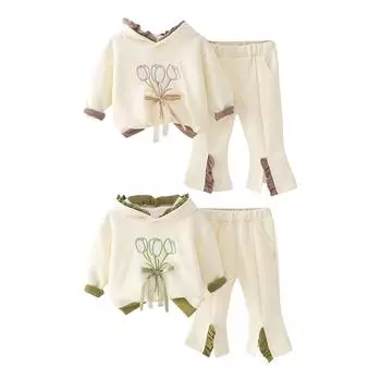 Children s Set Spring And Autumn New Small And Medium Children s Sports Set Men And Women s Baby Cute Two Piece Set 100 зелёный