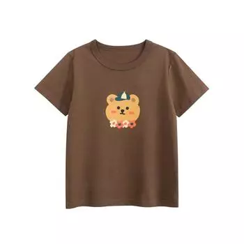 Children s Short Sleeved T-shirt Summer New Children s Clothing Baby Clothing Cartoon Round Neck 90
