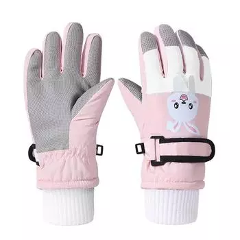 Children s Ski Gloves Waterproof Autumn and Winter Children s Warm Three dimensional Pattern Gloves Warm Cartoon New Style S