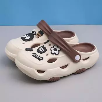 Children s slippers boys hole shoes 2024 summer indoor toddler girls sandals baby boys beach shoes non-slip 30-31
