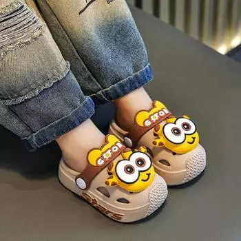 Children s Slippers with Holes, Summer New Styles for Boys and Girls, Medium and Large Children, Non Slip, Silent, Wearing Cool Slippers Outside 28-29 синий
