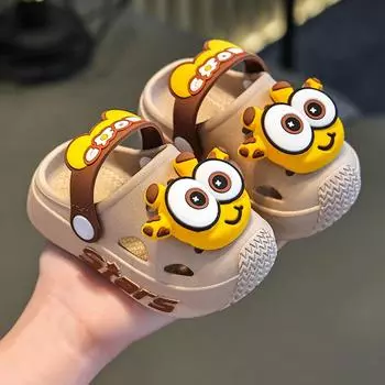 Children s Slippers with Holes, Summer New Styles for Boys and Girls, Medium and Large Children, Non Slip, Silent, Wearing Cool Slippers Outside 18-19 синий