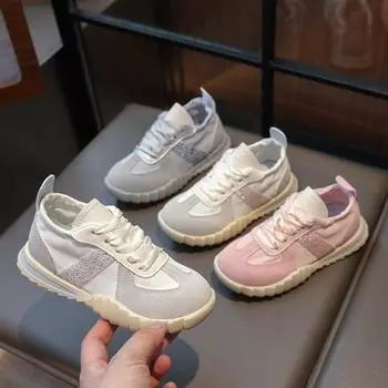 Children s Sneakers Shallow Lace Up Summer New Outdoor Kids Walking Sport Shoes Casual Running Hiking Chaussures Boys Girls Baby 26 бежевый