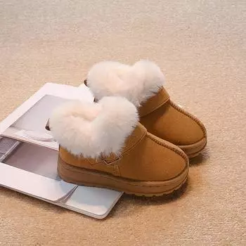 Children s Snow Boots Winter 2024 New Fleece Thickened Children s Cotton Boots Boys Large Cotton Shoes Girls Short Boots 26 чёрный