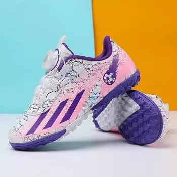 Children s soccer boots smash spikes, boys, girls, primary and secondary school students, rotating buttons, free lacing, lawn gymnastics, training sho 30
