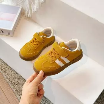 Children s sports shoes 2025 spring and autumn new boys versatile non-slip breathable student board shoes children s soft-soled German training shoes 26 белый