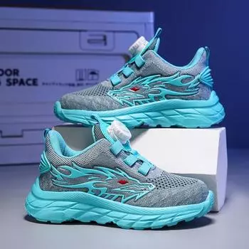 Children s Sports Shoes Boys Mesh Breathable Running Sports Shoes Children s and Girls Tablet Casual Shoes Lightweight 2025 29 черный белый