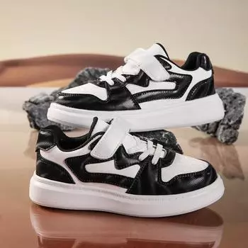 Children s sports shoes Spring and autumn new boys board shoes Velcro waterproof breathable casual shoes for girls 35