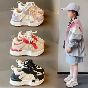 Children s Sports Shoes Spring and Fall In The Middle and Large Children s Casual Sneakers Boys Shoes Boys and Girls Running Shoes 26 красный