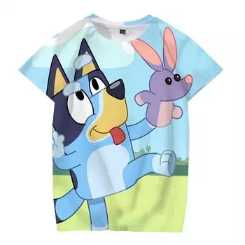 Children s Summer Cartoon Half Sleeve Bruy 3D Digital Printing Boys and Girls Cute Short Sleeve T-shirt Summer Children s Wear 100cm