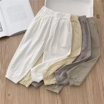Children s Summer Mosquito Repellent Pants Thin Boys Quick Drying Pants Girls Casual Pants Baby Ankle Pants 90 белый