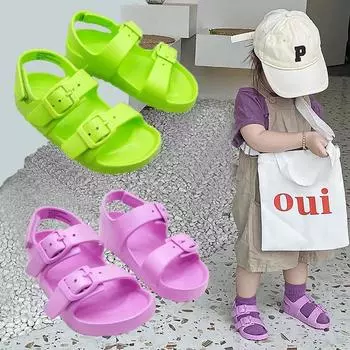 Children s Summer Sandals Lightweight Anti slip EVA Toddler Sandals Baby Beach Children s 2024 New Open Toe shoes for kids 21 (insole 12.3cm) фиолетовый