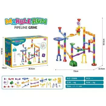 Children s Track Ball Variety Splicing Luminous Building Block Assembly Three-dimensional Labyrinth Pipe Educational Toy