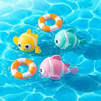 Children s Water Toys, Clownfish Can Move And Run, Children s Educational Toys, With Clockwork, Children s Bath Toys,Let Your Child Enjoy Bath Time One Size