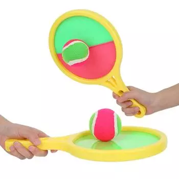 Children Stick Target Racket 2 in 1 Sucker Ball Set Handle Parent?child Throw Catch Toy