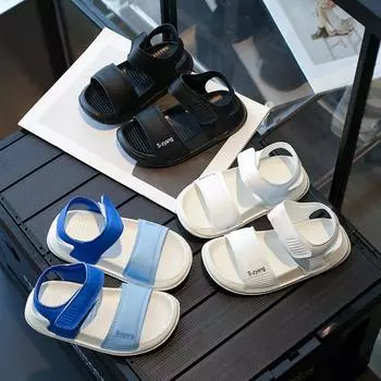 Детские летние сандалии Модные школьные спортивные сандалии для мальчиков и девочек Открытые детские повседневные пляжные сандалии Мягкие толстые подошвы Популярные 26 чёрный