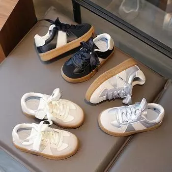 Children Tennis Shoes Girls School Causal Shoes New Fashion Patchwork Kid Running Sneakers for Boys Versatile Non-slip Hook Loop 27 чёрный