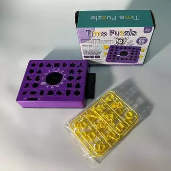 Детская головоломка с игрушкой-подставкой «Соответствие форм» с выдвижным лотком и таймером Детская развивающая игрушка «Познавательное образование» Palything зелёный