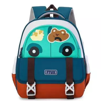 Childrens Backpack With Cartoon Car And Little Bear Print Design For Use Daily